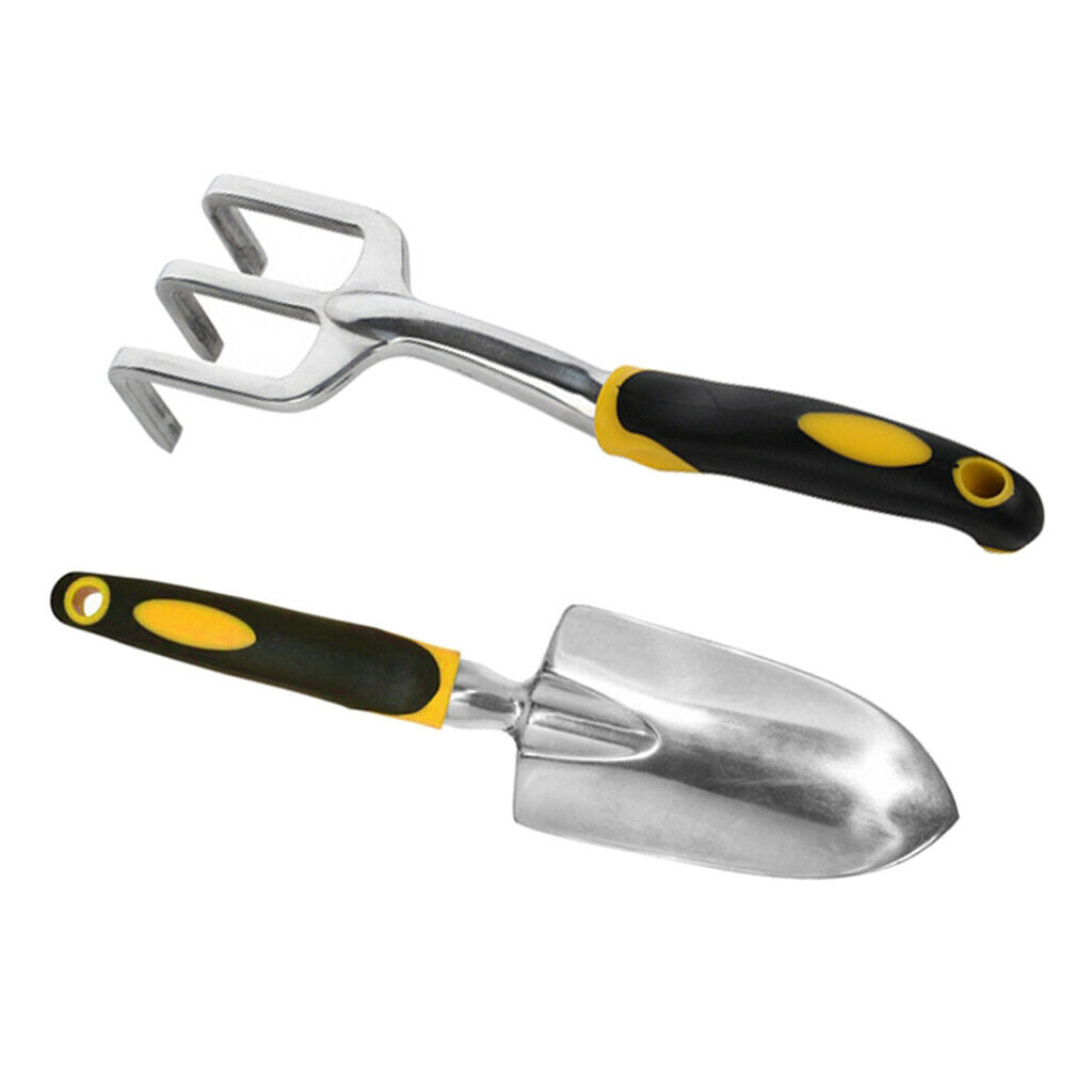 2x Shovels Garden Tool Set Aluminum Alloy Gardening Trowels Rake Trowel Hand