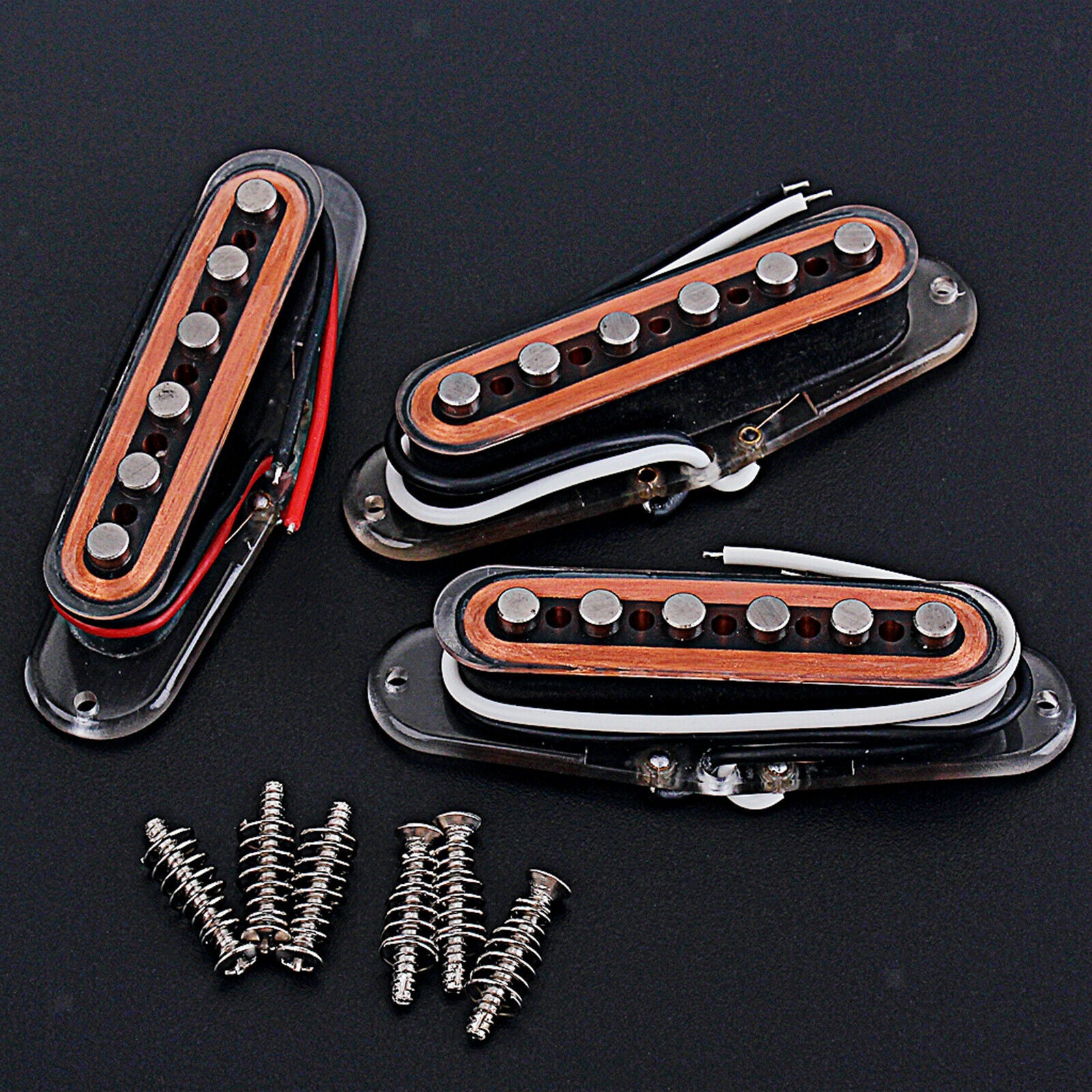 3 Pcs Black Set of Single Coil Pickups for ST Guitar Replacement Parts