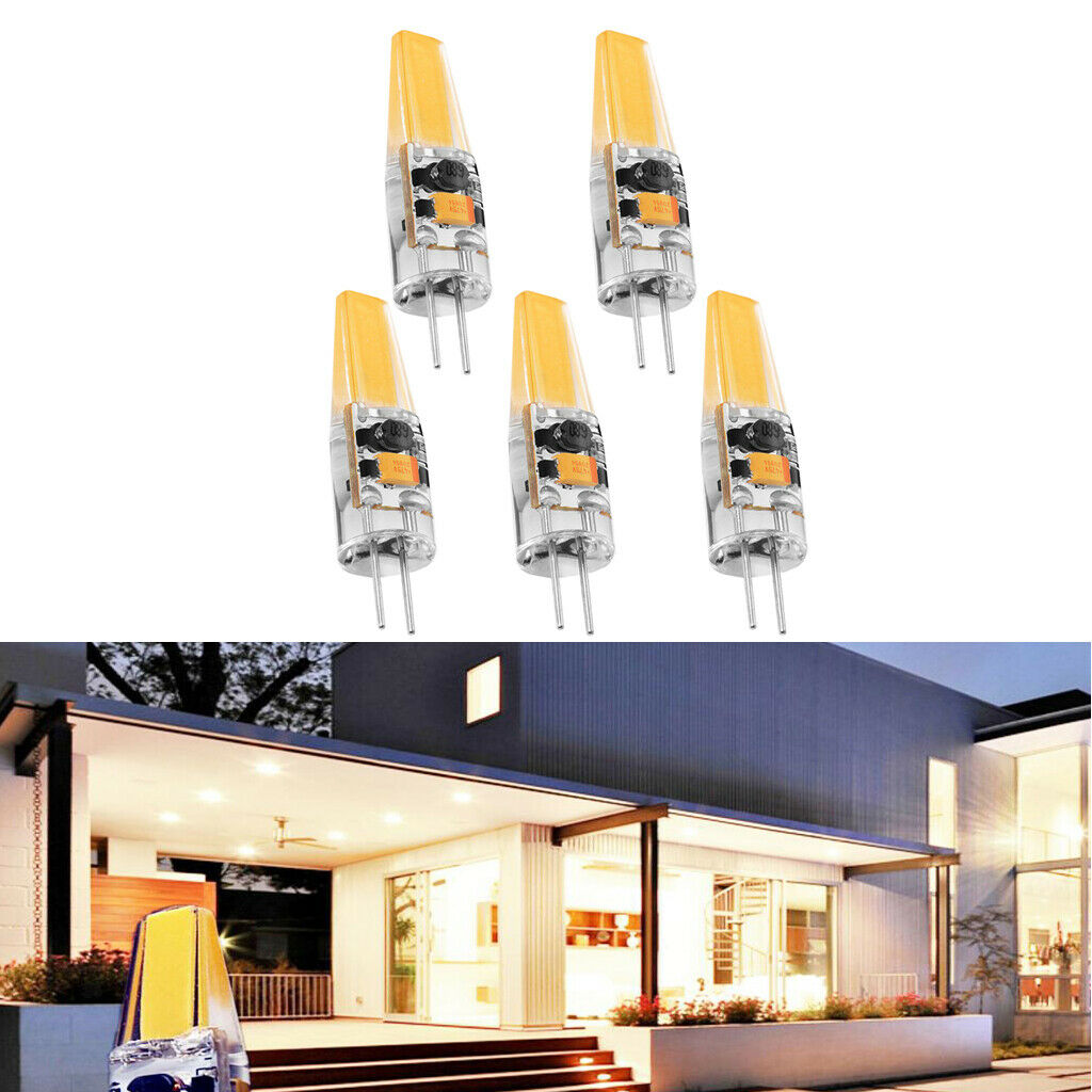 5 Pcs G4 3W Dimmable COB LED Light Bulb   12V Crystal Silicone Lamp 38MM