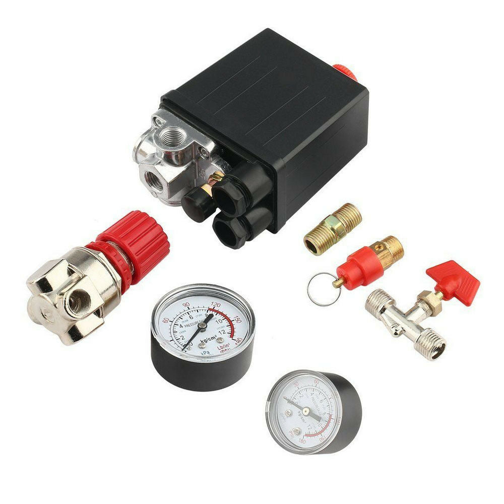 120 Air Compressor Pressure Control Switch Relief Regulator Pump Gauge Manifold