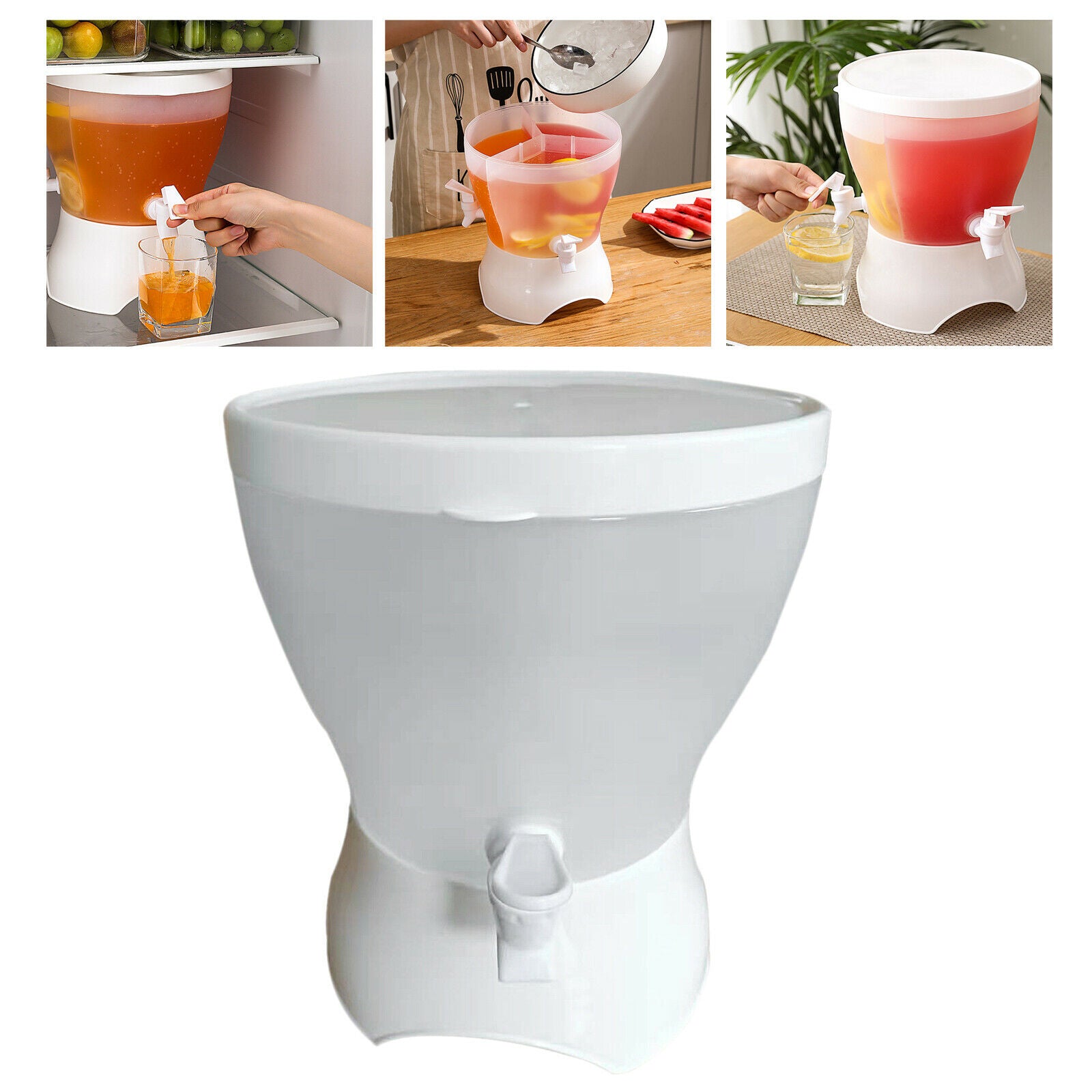 3 Compartments Cold Kettle Fruit Teapot Cool Water Bucket Cold Drink Bottle