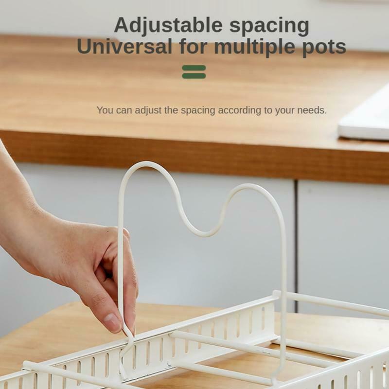 Expandable Pot Lid Rack Adjustable Kitchen Cabinet Organizer for Cutting Boards