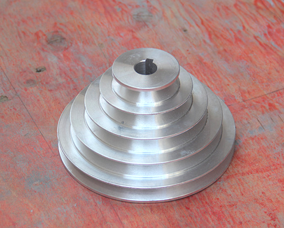 1PC 147mm Diameter - 4 Step Pulley 28mm Bore - 4mm keyway - Cast Aluminum[M_M_S]