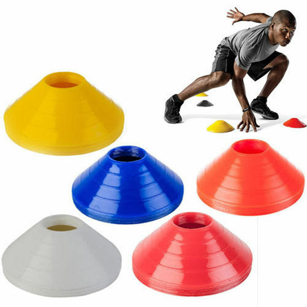 10x Football Rugby Sport Cross Training Space Marker Soccer Cone Saucer   pwJCBD
