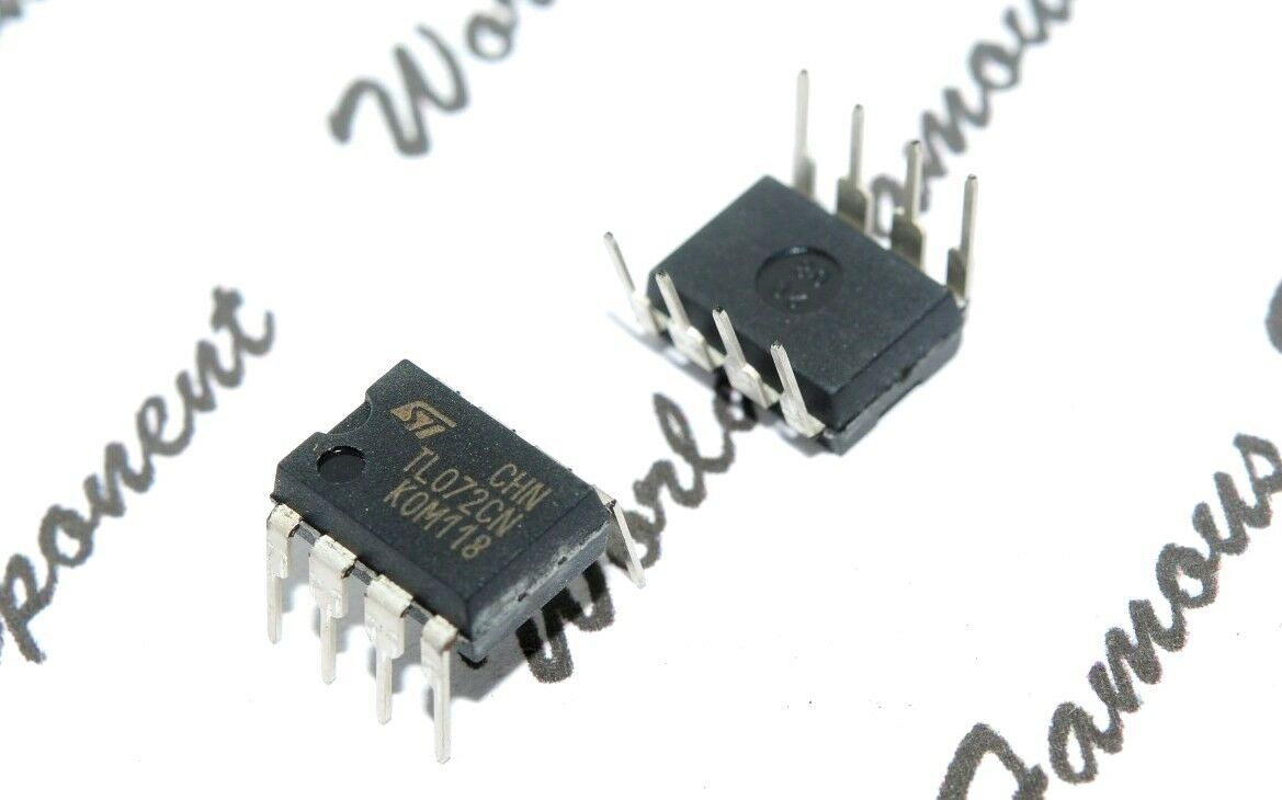 2pcs - ST TL072CN (TL072) 8-PIN IC LOW NOISE DUAL JFET OP-AMP - NOS