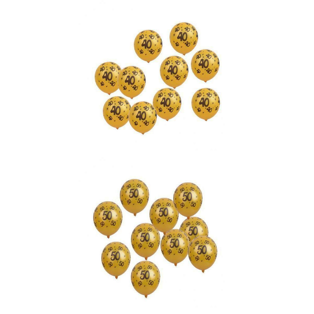 20pcs Golden Latex Balloons With 40 50 Number Birthday Party Decoration