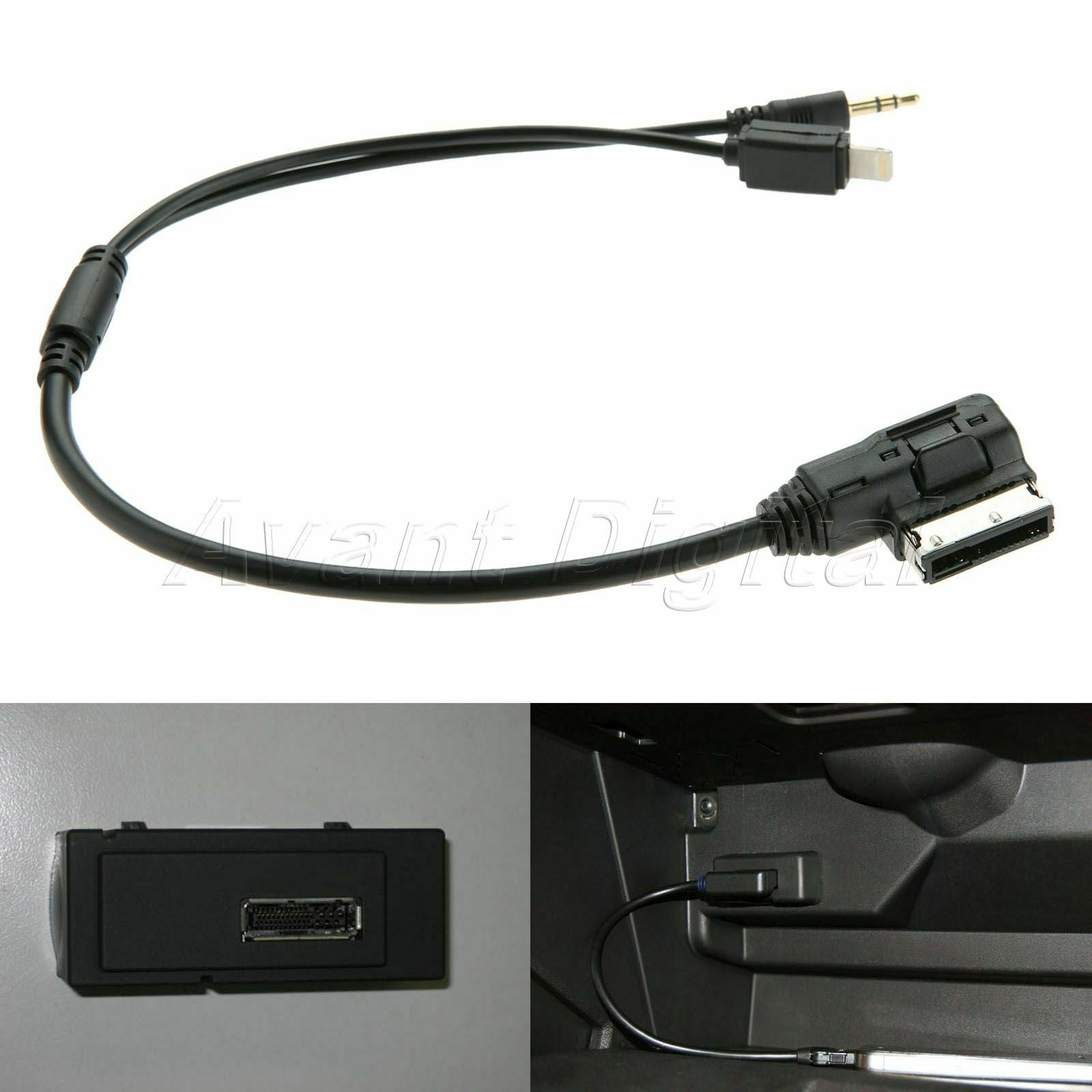 Car AMI MDI MMI 3.5 mm AUX Interface Adapter Car  Cable Fit for A4