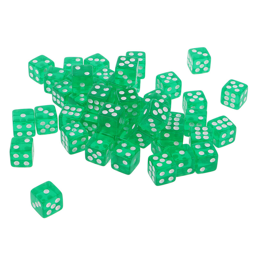 50X 6 Sided Dice D6 Polyhedral Dice 12mm for