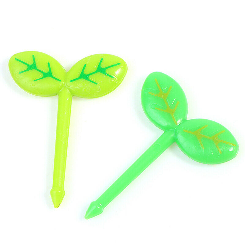 8pcs/set Fruit Fork Toothpick Leaves Decoration Lunch Box Bento Accessori.l8
