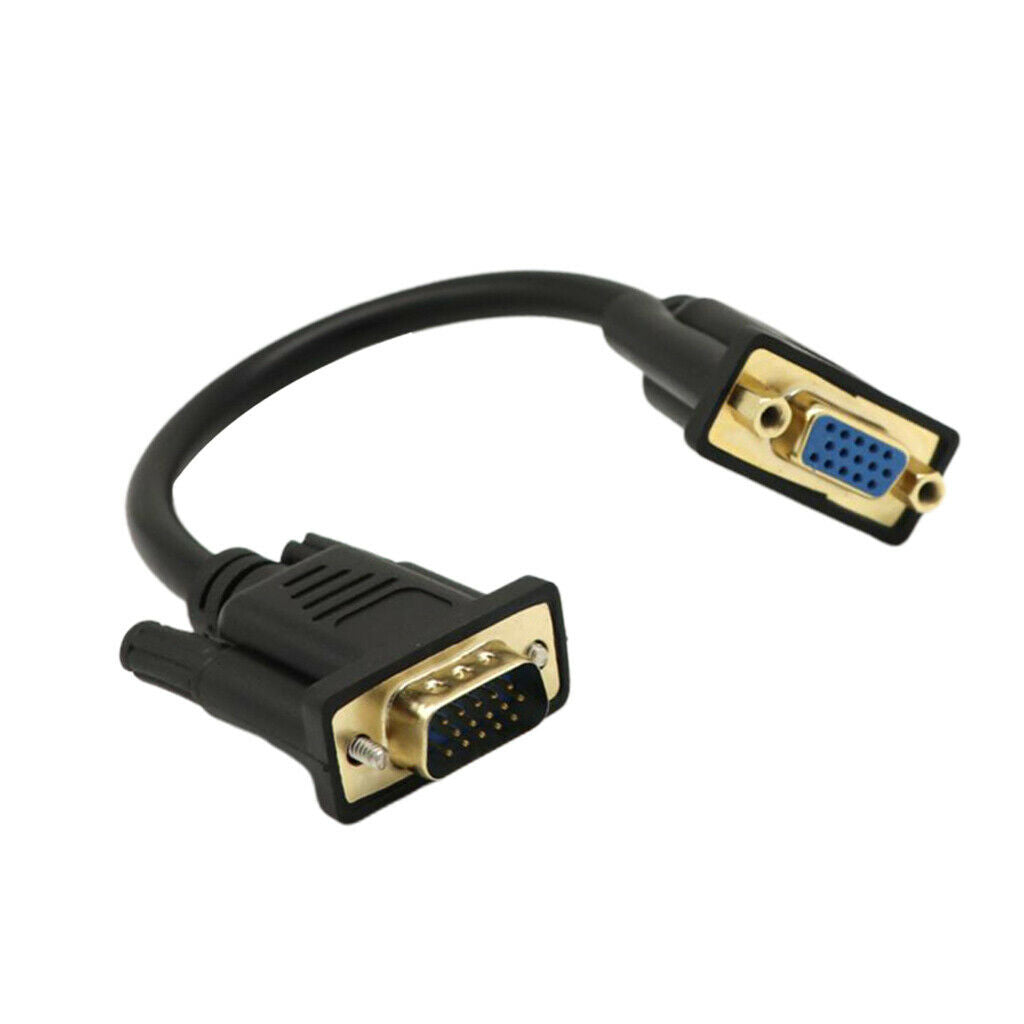 Set of 2 VGA Male to Female Connector Cable Extension Cord for Computer