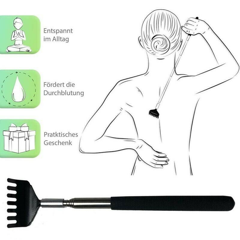 Stainless Steel Retractable Itching Rake Massage Back Scratcher