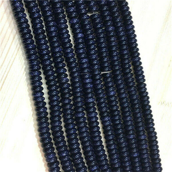 1 Strand/67Pcs 10x6mm Blue Sand Stone Rondelle Abacus Spacer Beads 15.5" HH372