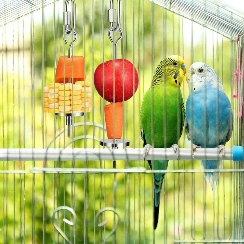 3Pcs Bird Food Holder Parrots Foraging Toys for Birdcage Hanging Stainless SF8W2