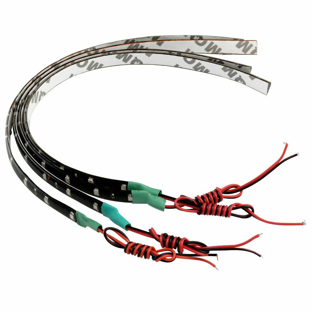 Green 4pcs 30CM/15 LED Car Motors Truck Flexible Strip Light Waterproof 12V BDAU