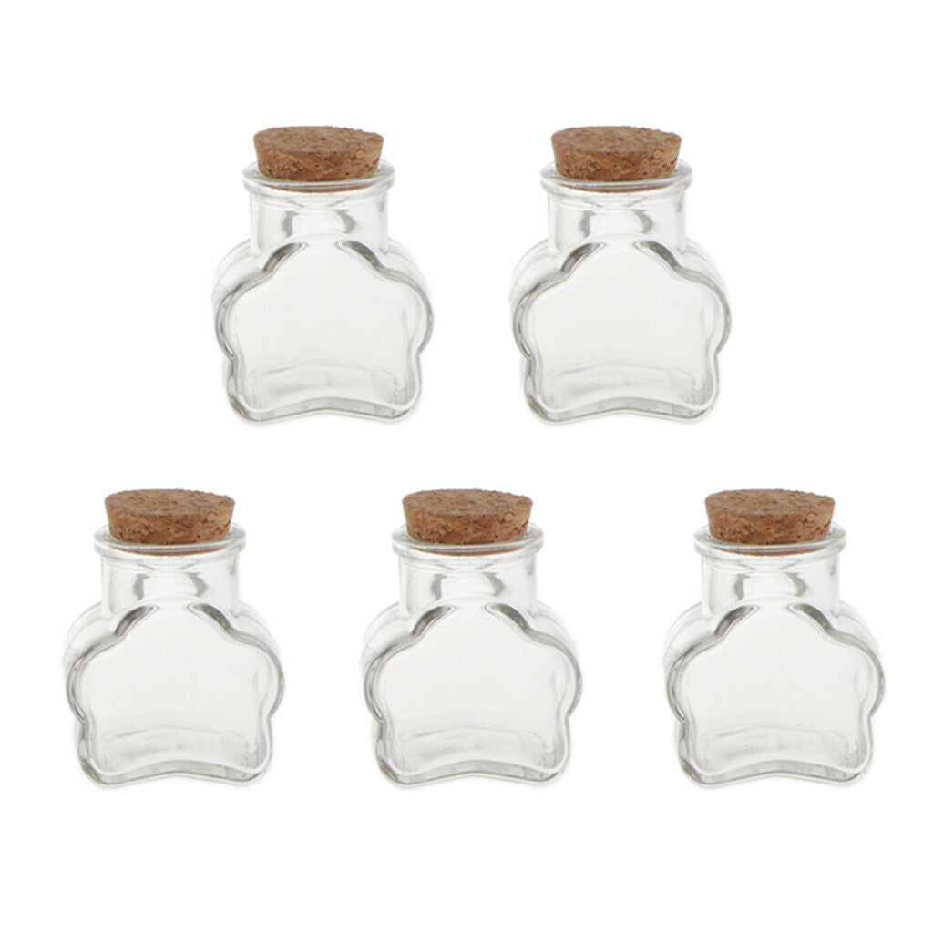 5 Pieces Mini Cork Stoppers DIY Decor Glass Bottle Wishing Vials Plum Flower