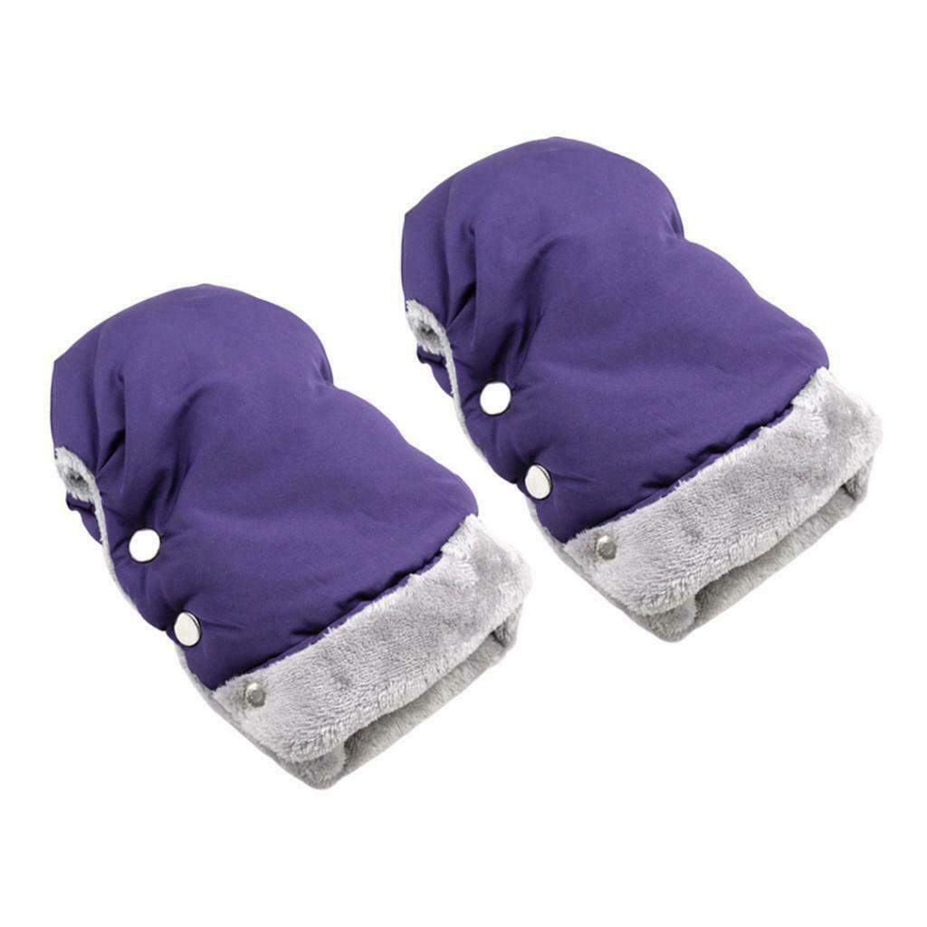 Lots 2 Baby Pushchair Gloves Warm Anti-Freeze Hand Gloves For Women Purple