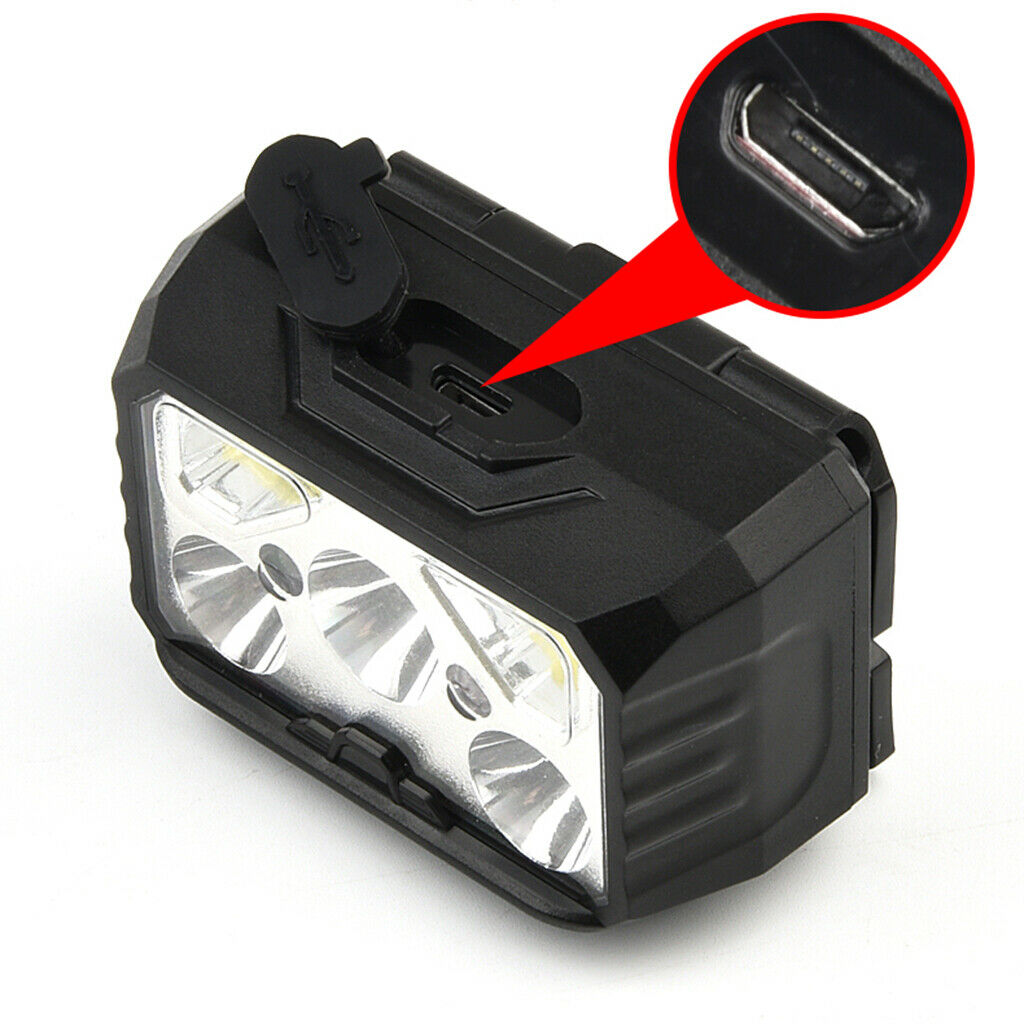 USB LED Headlamp Motion Sensor COB Headlight Waterproof Work Flashlight Lamp