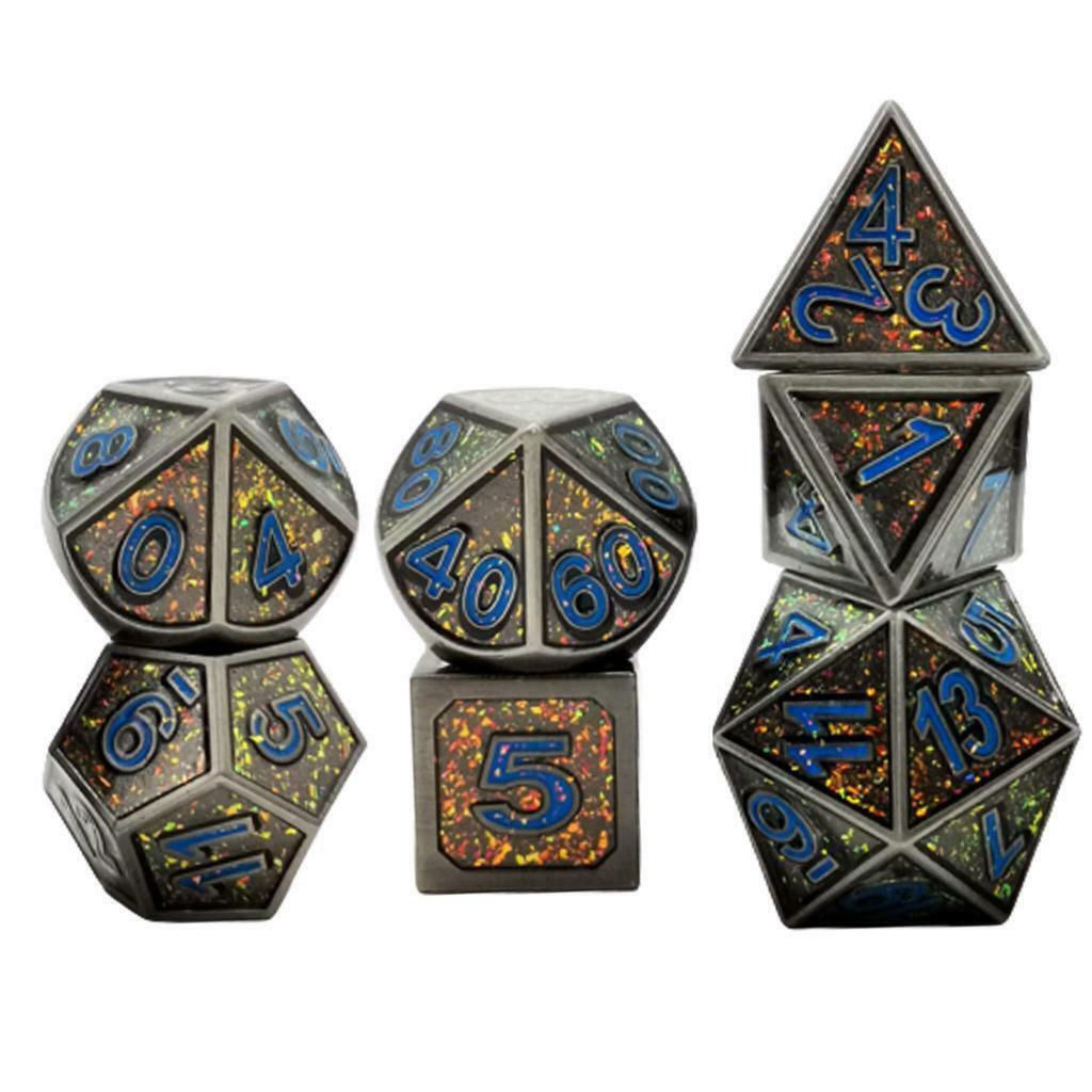 7Pcs Metal Polyhedral Dice for MTG DND RPG Casino Board Game Supplies #1
