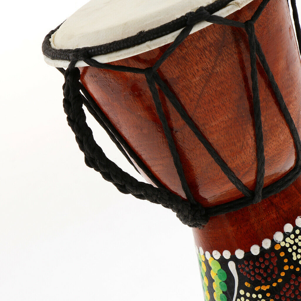 2 x Professional African Djembe Drum Painting Wooden Musical Instrument