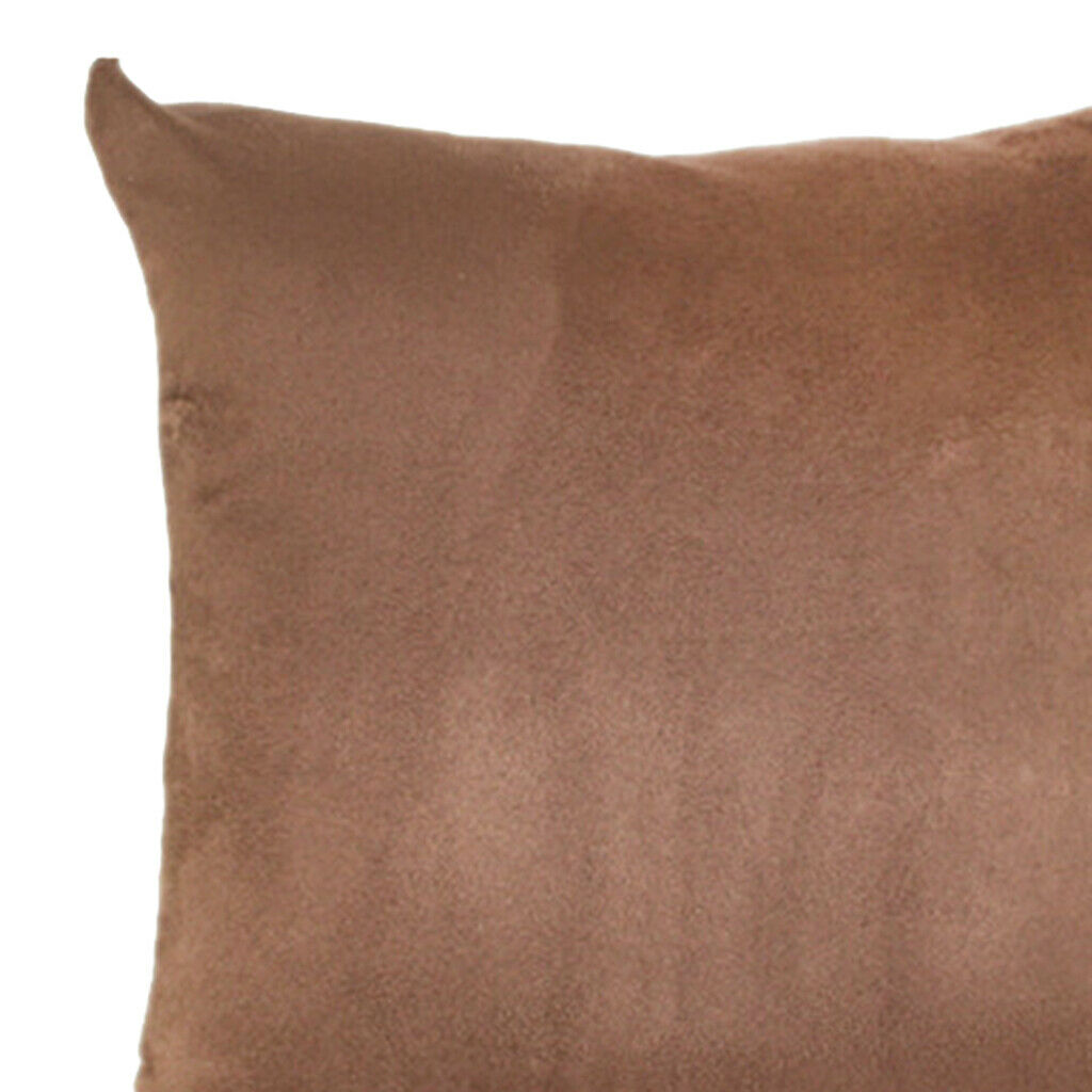 Brown Suede Pillowcase Square Pillow Cover Bedding Sofa Ornaments 50x50cm