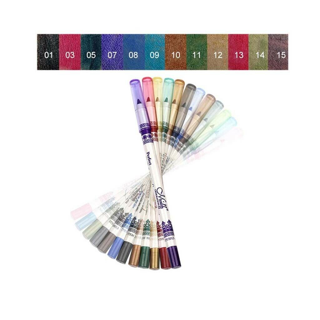 12pcs Eyeshadow Pencil Waterproof Smooth Matte and Long-lasting Lipliner Pen