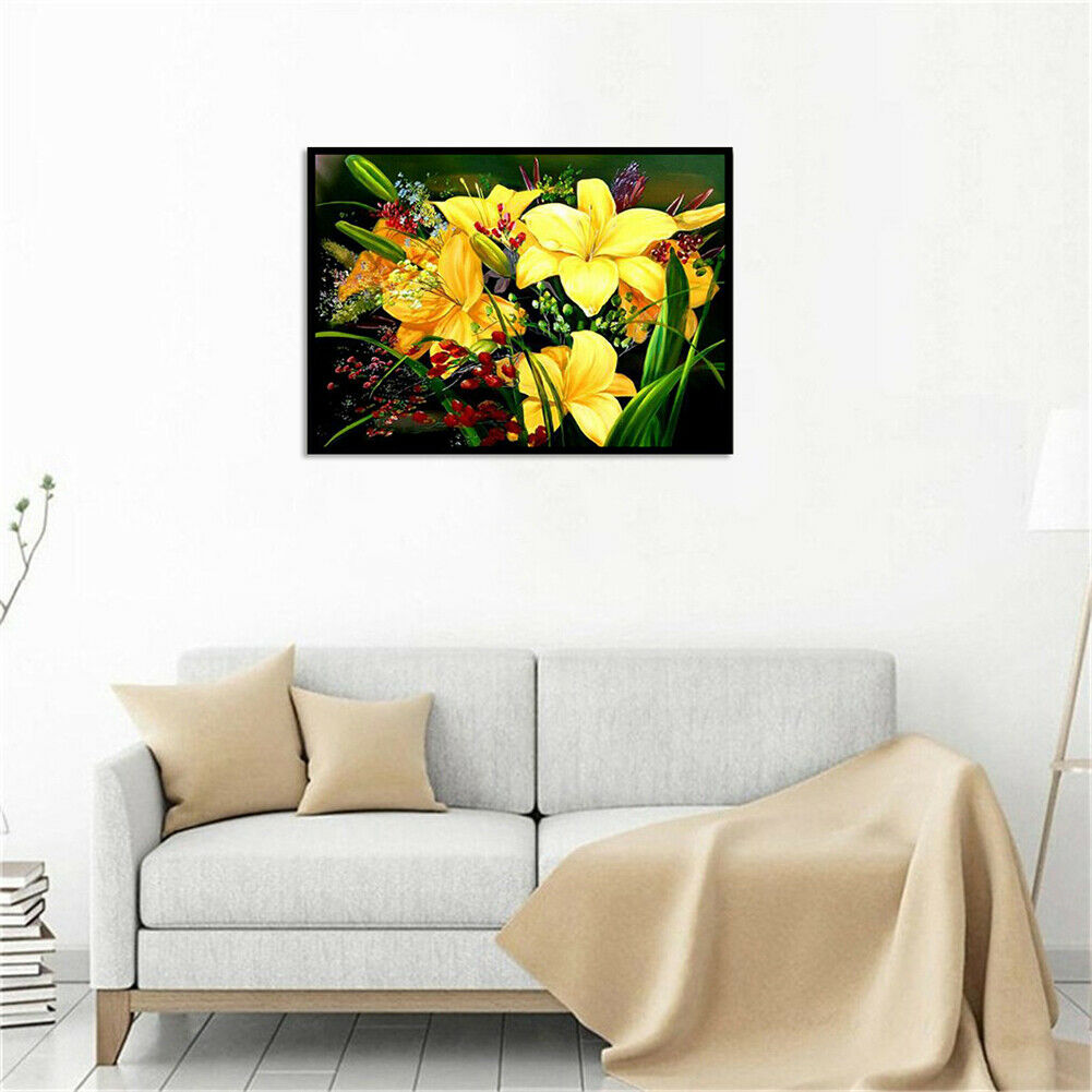 Lily DIY Full Drill Round Diamond Painting Embroidery Kit Cross Stitch Set  @