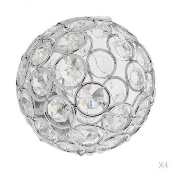 4pcs/set Candle Holder Crystal Ball Candlestick Holiday Party Coffee Cafe Table