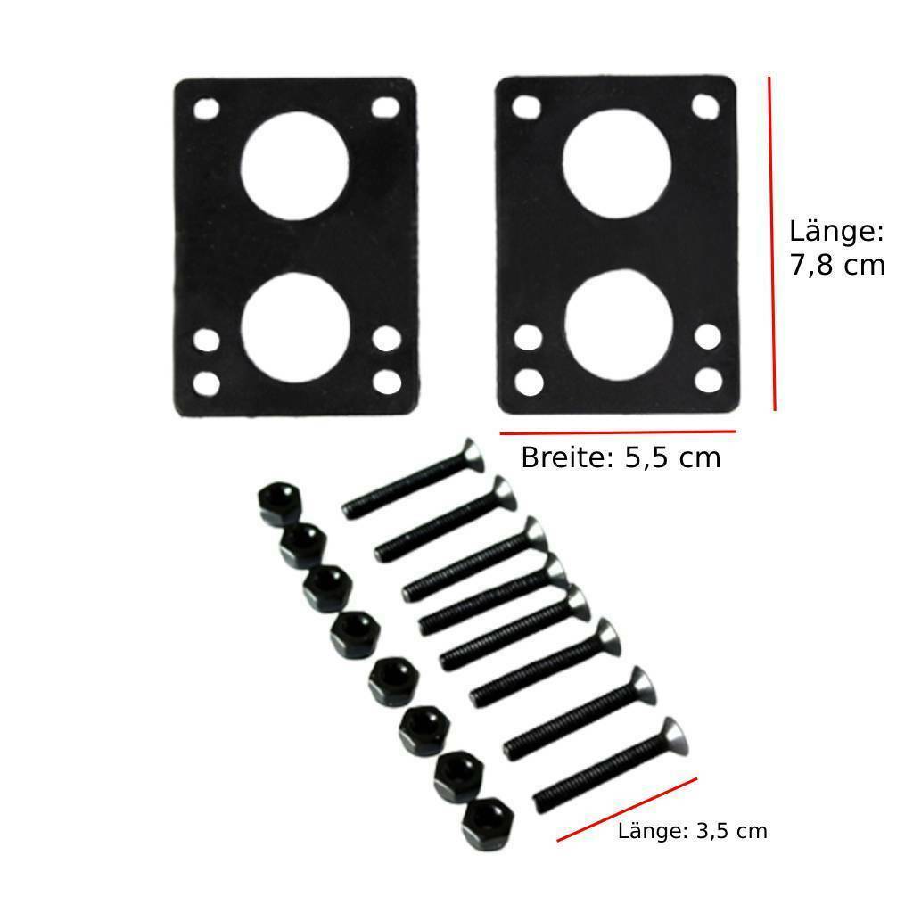 Skateboard Flat Rubber Shock Absorbing Pads Replacement Parts Set for Longboard
