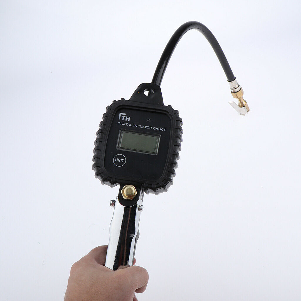 Auto Car Tyre Inflator Tire Pump Pressure Gauge Compressor Air Flexible Hose