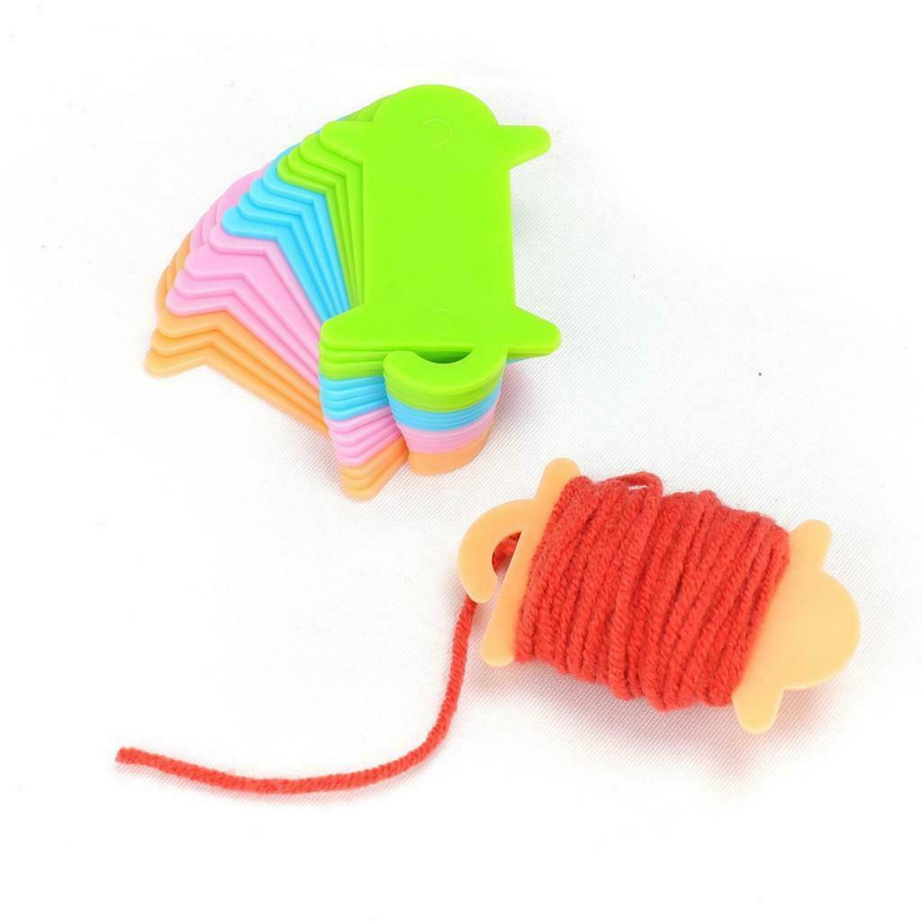 20 Pieces Plastic Colorful Floss Bobbins Cross Stitch Bobbin for Thread DIY
