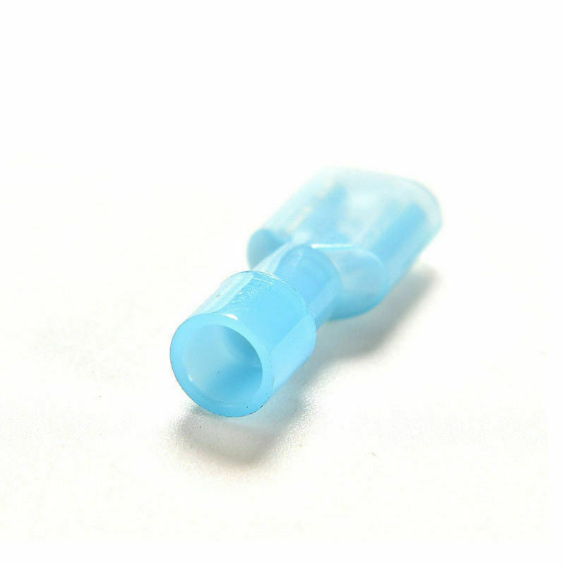 50pcs Blue 16-14AWG Fully Insulated Nylon Female Spade Crimp Connector Terminals