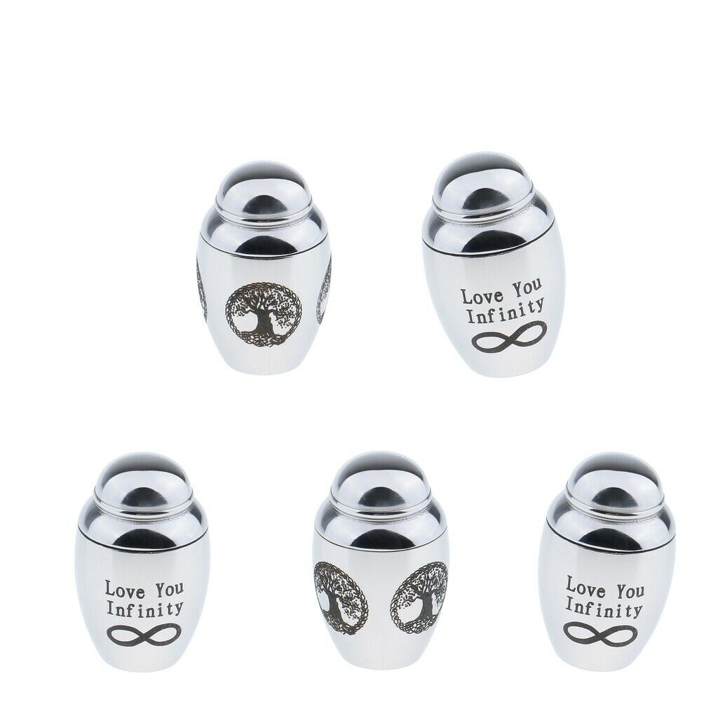 5Pcs Memorial Ashes Vial Urn Keepsake Holder Feather Container Jar Funeral