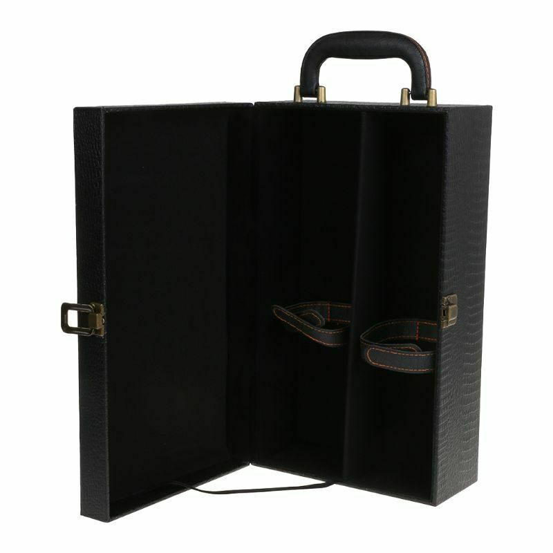 Wine Bottle Box Luxury Leather Bag 2 Red Wine Champagne Tote Carrier Travel Case