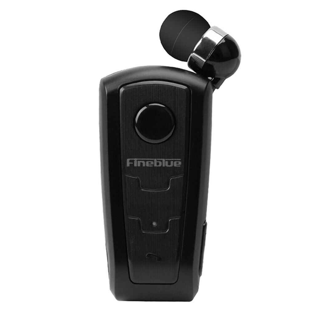 In-Ear Bluetooth Headset Collar Clip Earphone Earbud For Smartphones Black