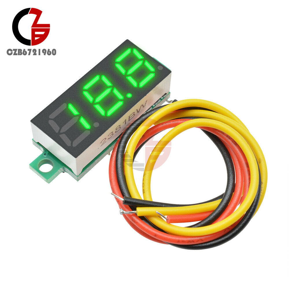 0.28 inch 3-Wire Green LED Voltage Meter DC 0-100V Digital Voltmeter Panel Meter