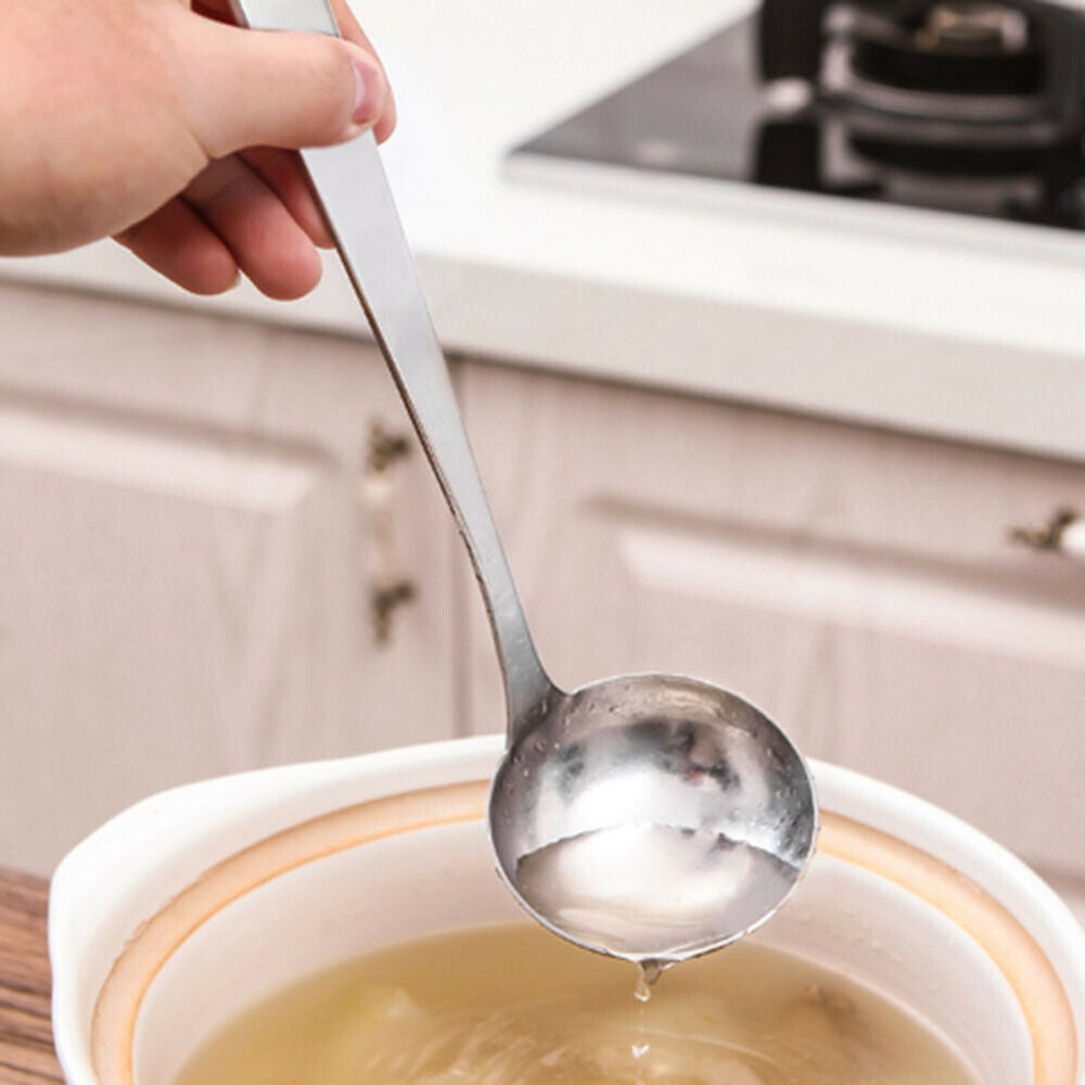 2 x Stainless Steel Cooking Soup Handle Spoon Hot Pot Skimmer Colander Filter