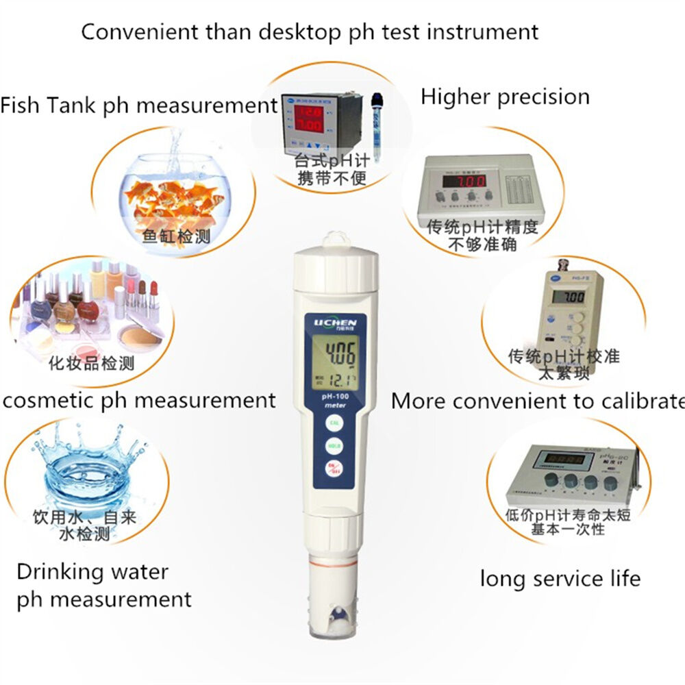 PH-10 accuracy 0.1 Digital Waterproof PH Meter Test Pen with LED Display