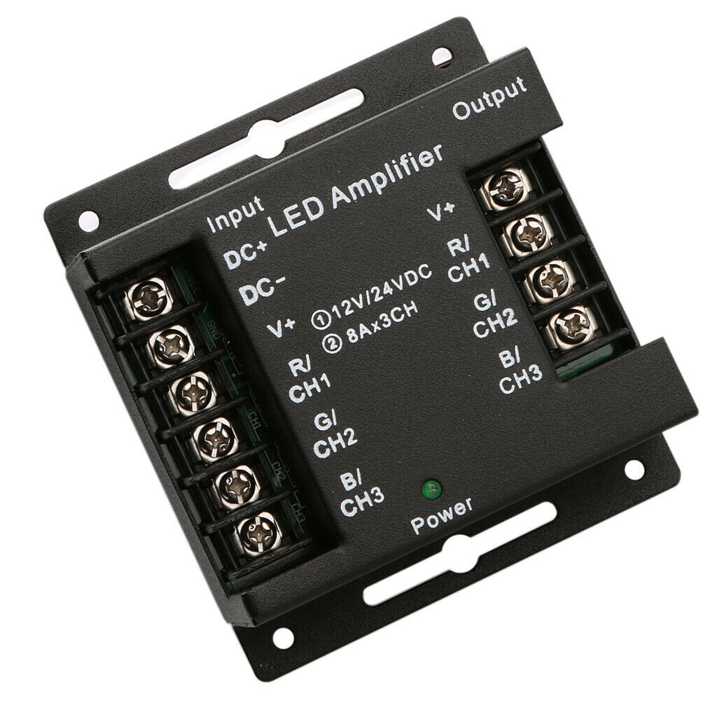 24V 3-channel RGB LED strip amplifier, brightness control for lamps