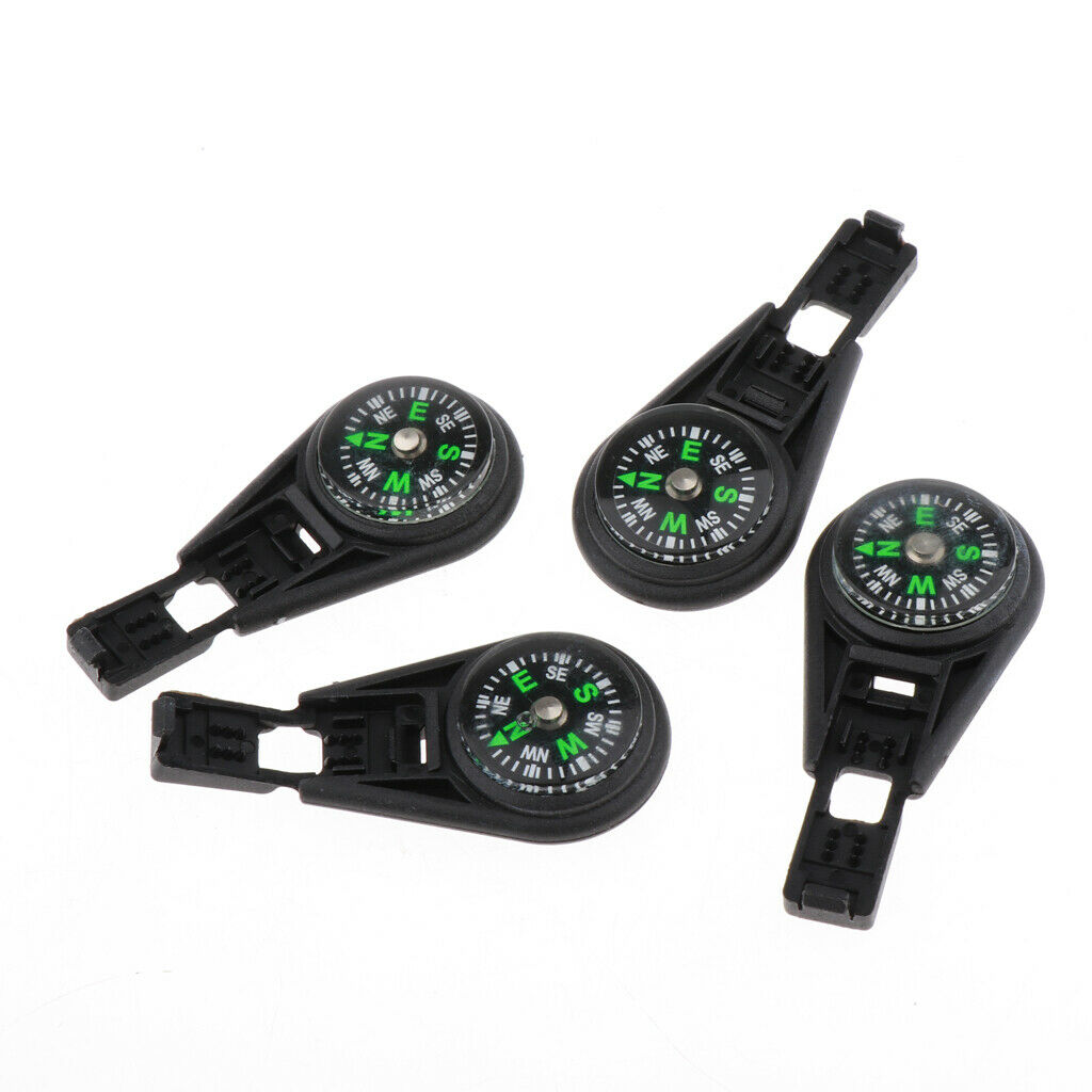 4 Pieces / Pack Zipper Survival Compass Cord Rope End Locks Explorer Buckles