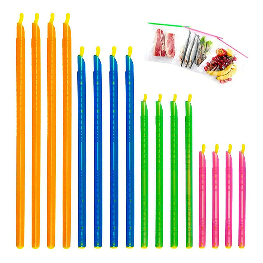 16PCS Useful Plastic Bag Clip Seal Stick Storage Bar Storage Bag Sealer Clamp
