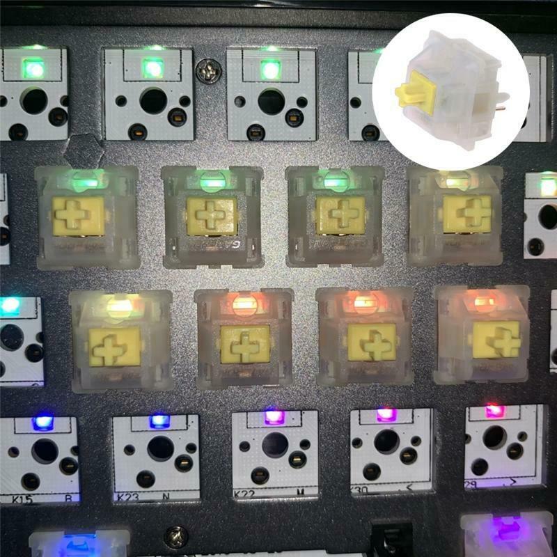 10pc Gateron Switches 5Pin Milky Yellow Switch for Mechanical Keyboard GK61 GK64