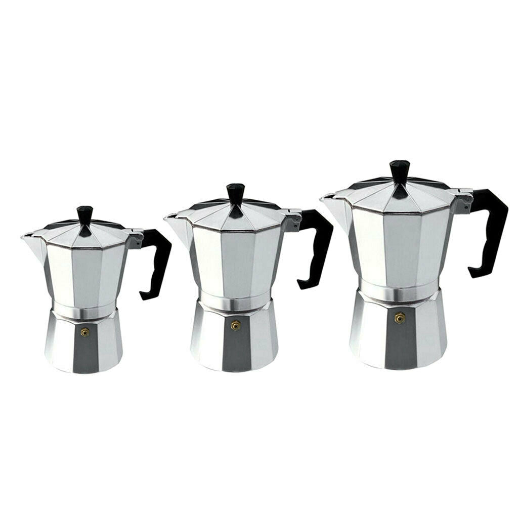 2 Espresso Machine in Classic Italian Style 3 Cups / 6 Cups / 9 Cups Moka Pot