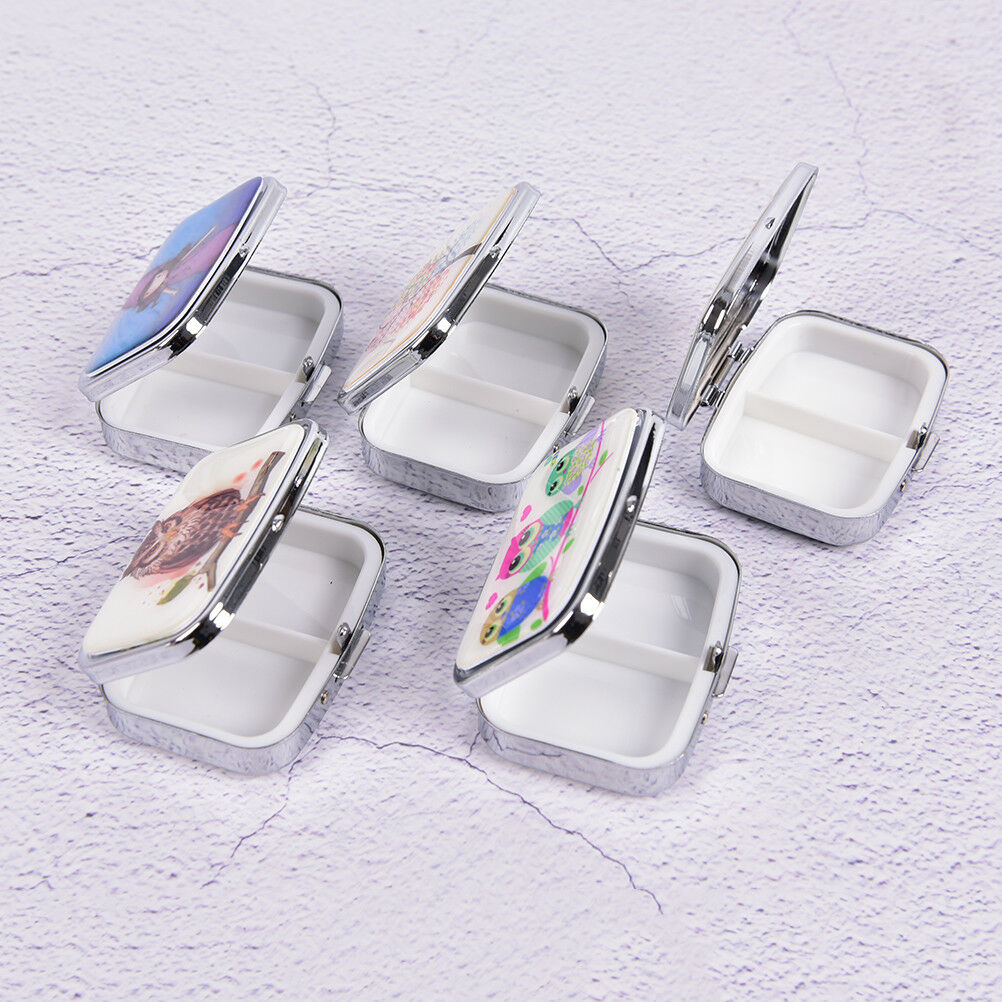 Square Metal Folding pill case Medicine Storage Organizers Pills Box Containers