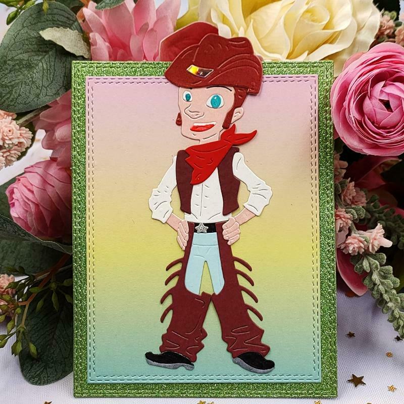 Cartoon Cowboy Carbon Steel Cutting Dies DIY Scrapbooking Photo Album Embossing