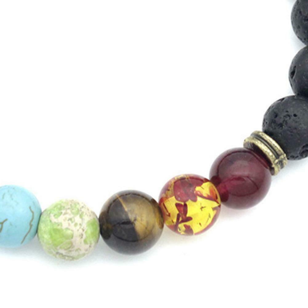 Lava Rock 8mm Beads Elastic Yoga Bracelet for Men/Women Jewelry Decor Gifts @