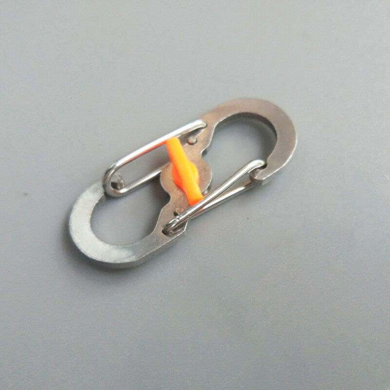10Pc Outdoor Camping Carabiner Keychain with Lock 8Shaped S Buckle Metal Clip HN