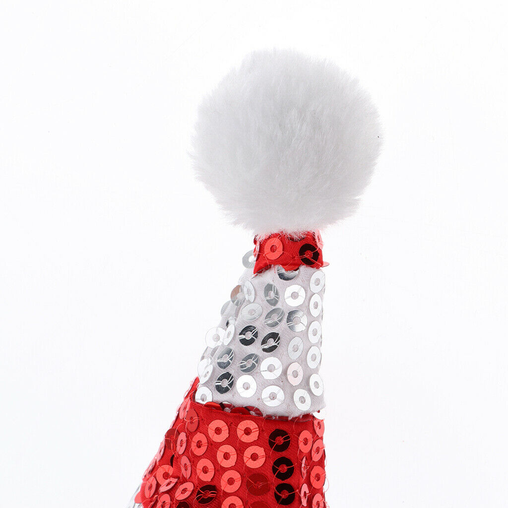 Shiny Red White Striped Cat Kitten Puppy Christmas Santa Hat for Small Dog S