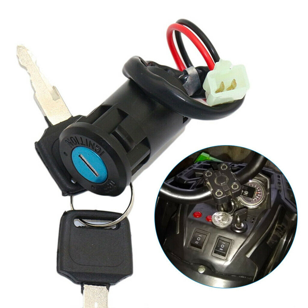 Set of 4 2 Wire Ignition Key Switch w/ 2 Keys for Scooter Motorcycle Gokart
