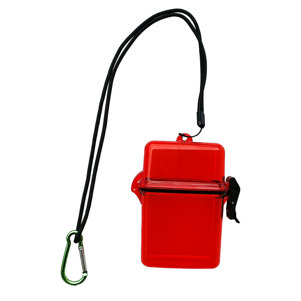 Waterproof Dry Box Container Hook For Scuba Diving Snorkeling Kayaking - Red