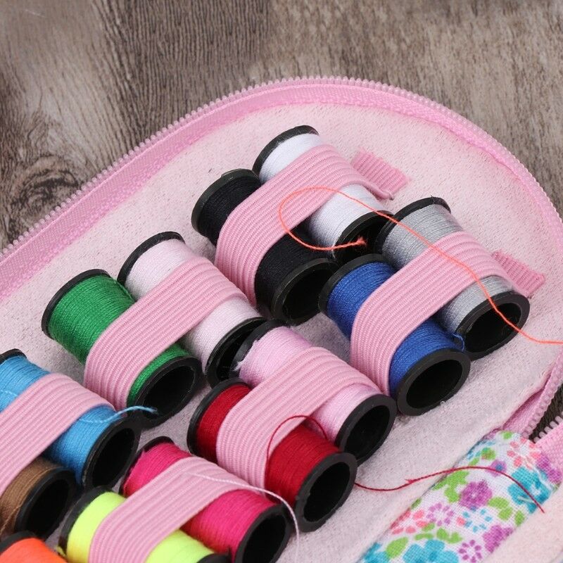 Portable Home Travel Sewing Kit Box Needle Threads Scissor DIY Handwork Tool